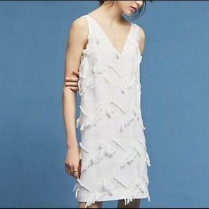 Maeve (Anthropologie) White Fringe Dress Size 4